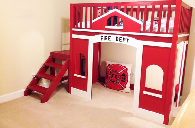 Kids’ Fire Station DIY Loft Bed