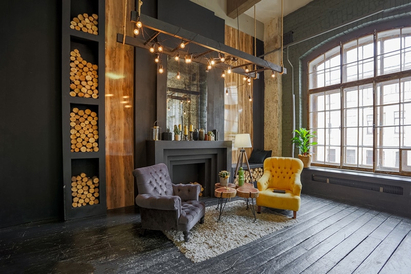 Dark Log Cabin Room