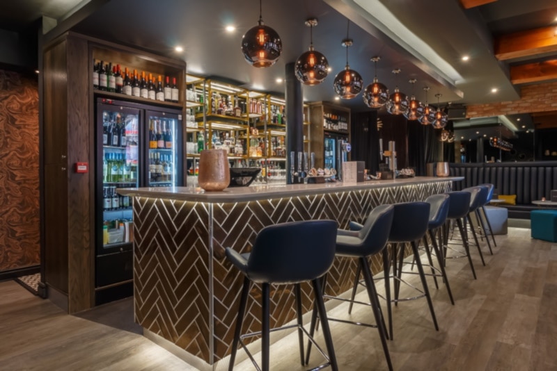 Hip and trendy basement bar