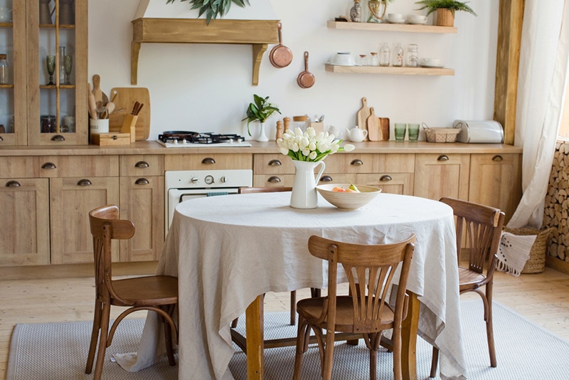 Light wooden kitchen interior
