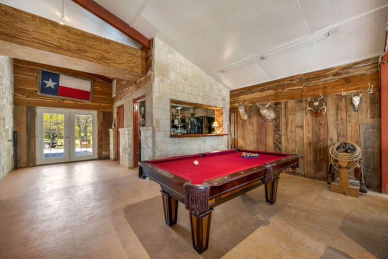 Man cave with pool table