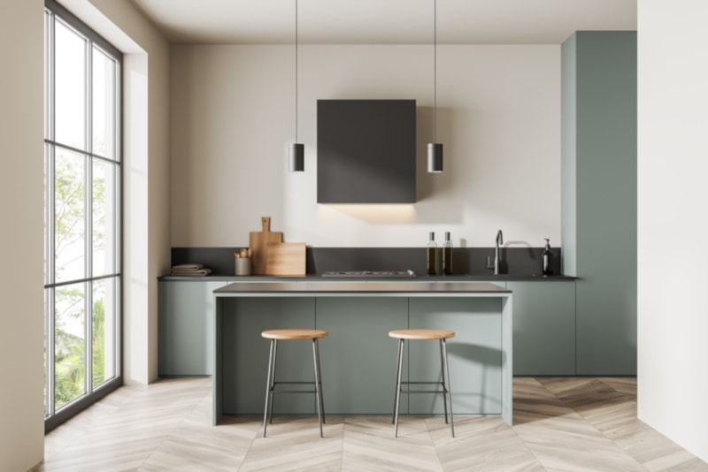 Minimalist bar island counter