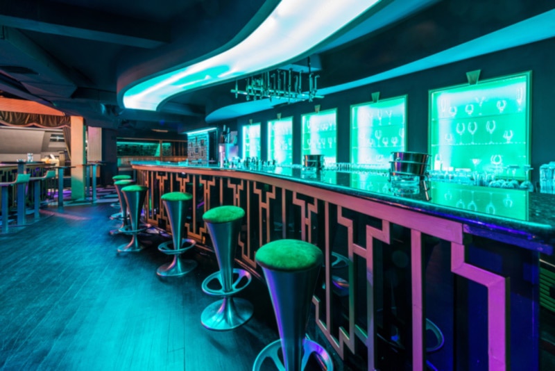 Modern discotheque interior bar