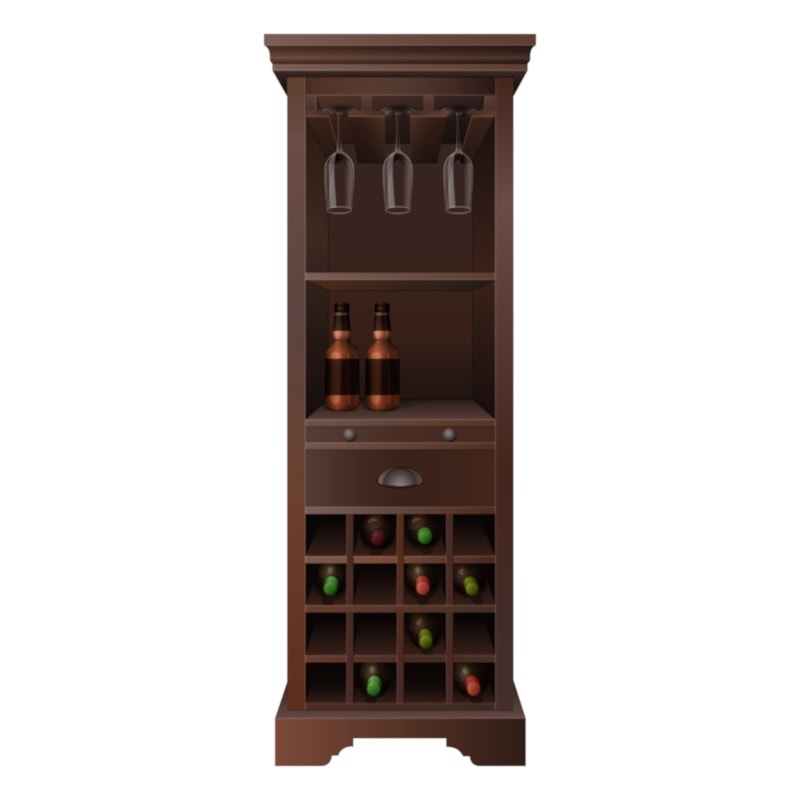 Tall wooden bar cabinet