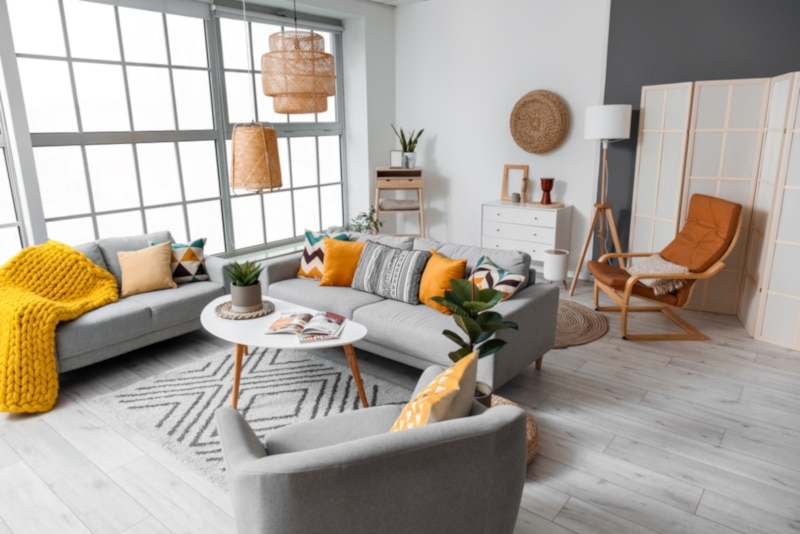 Cozy living room near window