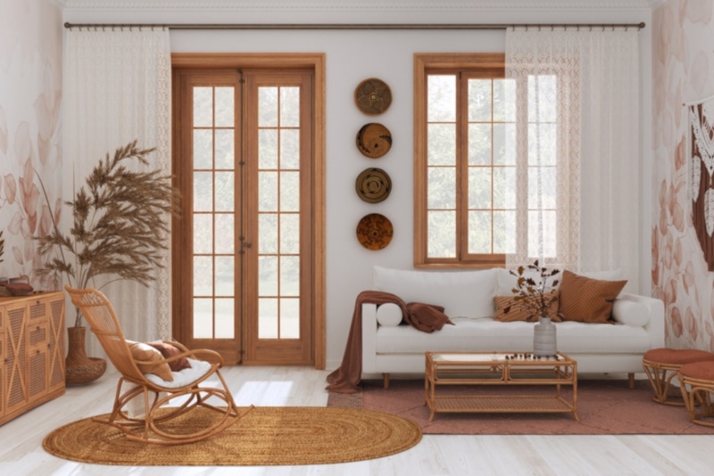 Farmhouse wooden living room