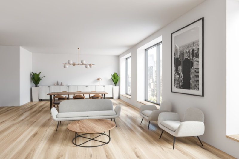 Interior of spacious living room