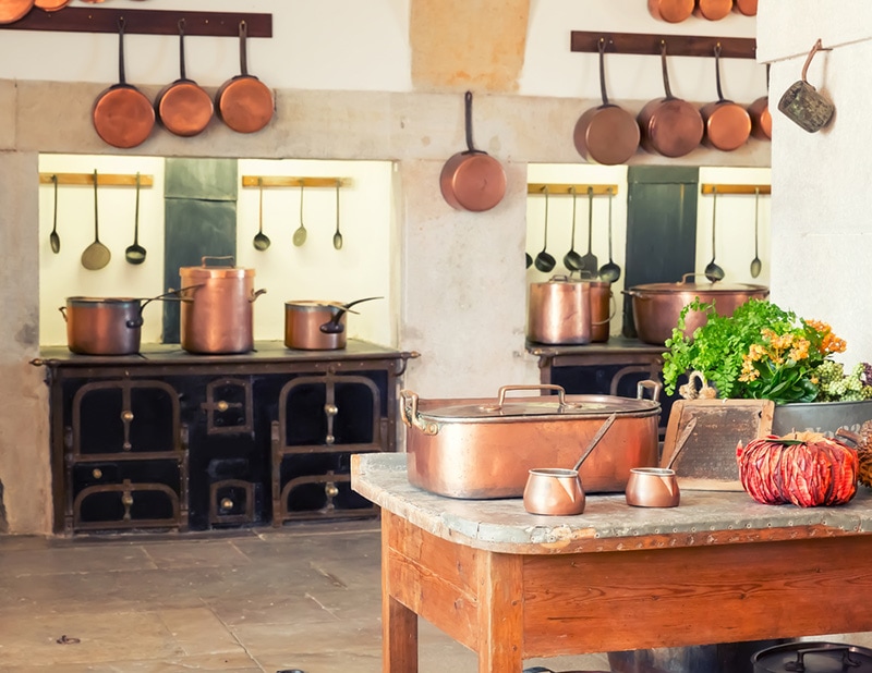 Kitchen interior with vintage kitchenware